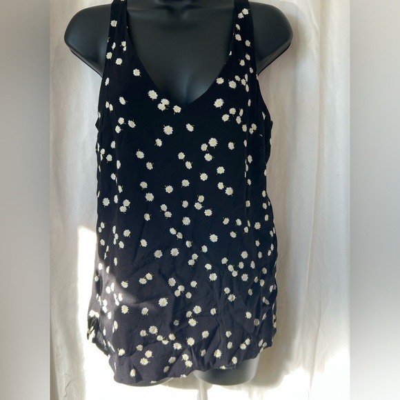 Joules kyra Print Daisy Floral black Tank Top Size Small US 6 - Picture 1 of 7